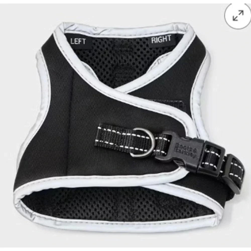Boots & Barkley Black Reflective Dog Harness Small Adjustable Step-In 88076234